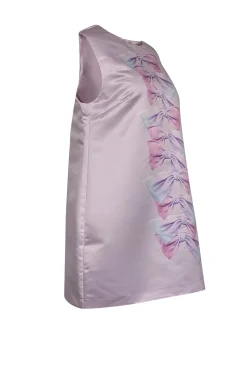 Cynthia Rowley - Pink Bow Front Print Sleeveless Dress Sz M