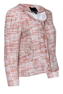 Cynthia Rowley - Pink, Peach, & Cream Tweed Blazer Sz M
