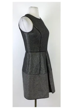 Cynthia Steffe - Black & Grey Metallic Fit & Flare Dress Sz 2