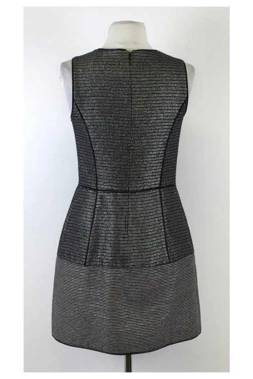 Cynthia Steffe - Black & Grey Metallic Fit & Flare Dress Sz 2