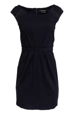Cynthia Steffe - Black Sheath Dress w/ Chain & Mesh Details Sz 6