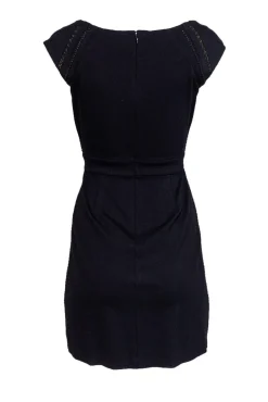 Cynthia Steffe - Black Sheath Dress w/ Chain & Mesh Details Sz 6