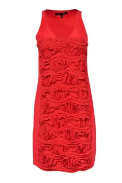 Cynthia Steffe - Coral & Orange Floral Ruffle Dress Sz 4