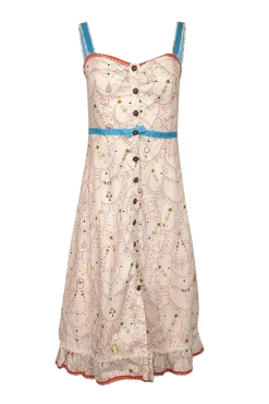 Cynthia Steffe - Ivory & Multi Color Print Sleeveless Dress Sz 4