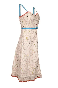 Cynthia Steffe - Ivory & Multi Color Print Sleeveless Dress Sz 4