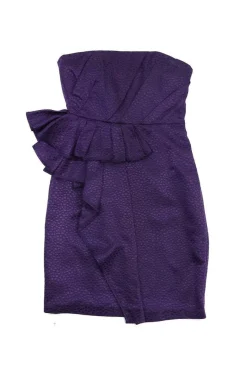 Cynthia Steffe - Purple Spotted Silk Strapless Dress Sz 4