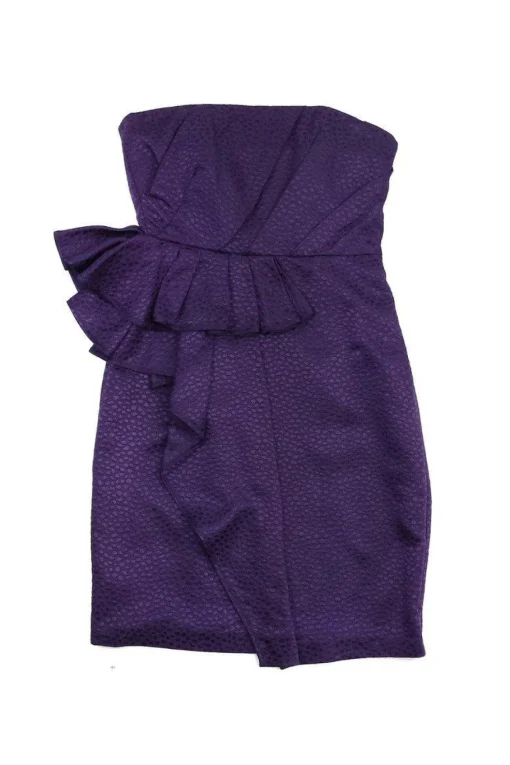 Cynthia Steffe - Purple Spotted Silk Strapless Dress Sz 4
