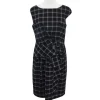David Meister - Black & White Plaid Cap Sleeve Dress Sz 10
