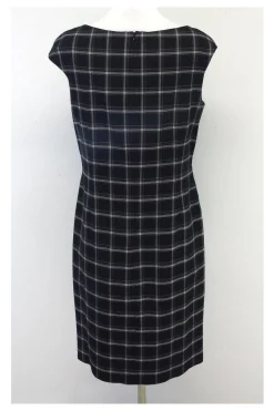 David Meister - Black & White Plaid Cap Sleeve Dress Sz 10