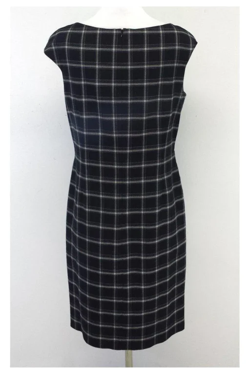 David Meister - Black & White Plaid Cap Sleeve Dress Sz 10