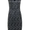 David Meister - Black Sleeveless Dress w/ White Floral Embroidery Sz 4