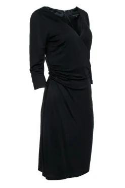 David Meister - Black Surplice Long Sleeve Dress Sz 12