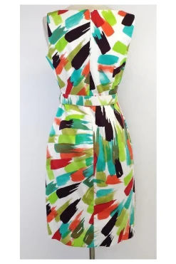 David Meister - Multicolor Print Cotton Sleeveless Dress Sz 4