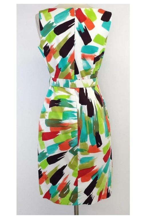 David Meister - Multicolor Print Cotton Sleeveless Dress Sz 4