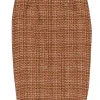 David Meister - Orange, Red, Yellow & Gold Tweed Pencil Skirt Sz 4