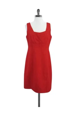 David Meister - Red Structured Sleeveless Dress Sz 10