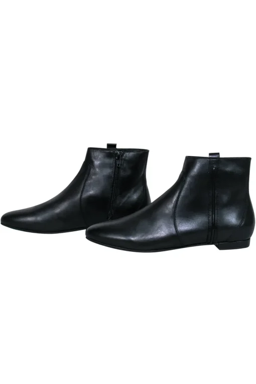 Delman - Black Leather "Wiley" Chelsea Booties Sz 9.5