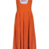 Department 5 - Orange Crepe Sleeveless Pleated Bottom Dress Sz S