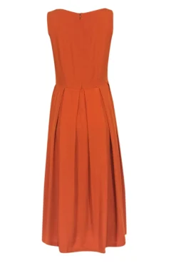 Department 5 - Orange Crepe Sleeveless Pleated Bottom Dress Sz S