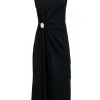 Derek Lam -  Black Midi Keyhole Front Formal Dress Sz 4