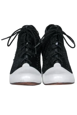 Derek Lam 10 Crosby - Black Perforated Ponyhair Sneakers Sz 6.5