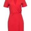 Derek Lam 10 Crosby - Orange Short Sleeve Knit Polo Wrap Mini Dress Sz M