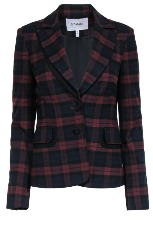 Derek Lam 10 Crosby - Ruby Blackwatch Double Button Blazer Sz 4