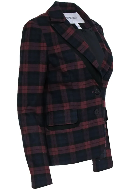 Derek Lam 10 Crosby - Ruby Blackwatch Double Button Blazer Sz 4