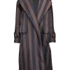 Dhruv Kapoor - Black & Army Green Striped Puff Kimono Jacket One Size