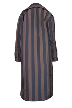 Dhruv Kapoor - Black & Army Green Striped Puff Kimono Jacket One Size