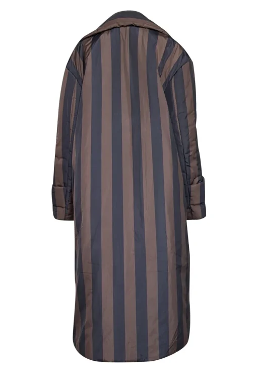 Dhruv Kapoor - Black & Army Green Striped Puff Kimono Jacket One Size