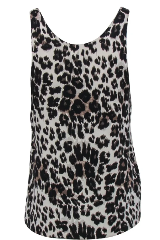 Diane von Furstenberg - Beige & Black Leopard Print Silk Tank Top Sz S
