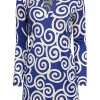 Diane von Furstenberg - Blue & White Swirl Print Long Sleeve Mini Dress Sz S