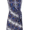 Diane von Furstenberg - Blue, Purple, & Off-White Snakeskin Print Sleeveless Dress Sz 2