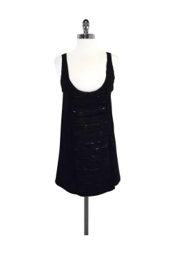 Diane von Furstenberg - Black Ruffle Tank Top Sz M