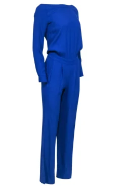 Diane von Furstenberg - Blue Long Sleeve Jumpsuit Sz 0
