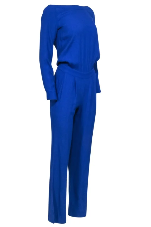 Diane von Furstenberg - Blue Long Sleeve Jumpsuit Sz 0