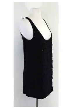 Diane von Furstenberg - Black Ruffle Tank Top Sz M