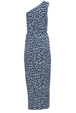 Diane von Furstenberg - Blue & Black Print Maxi Silk Dress Sz 2