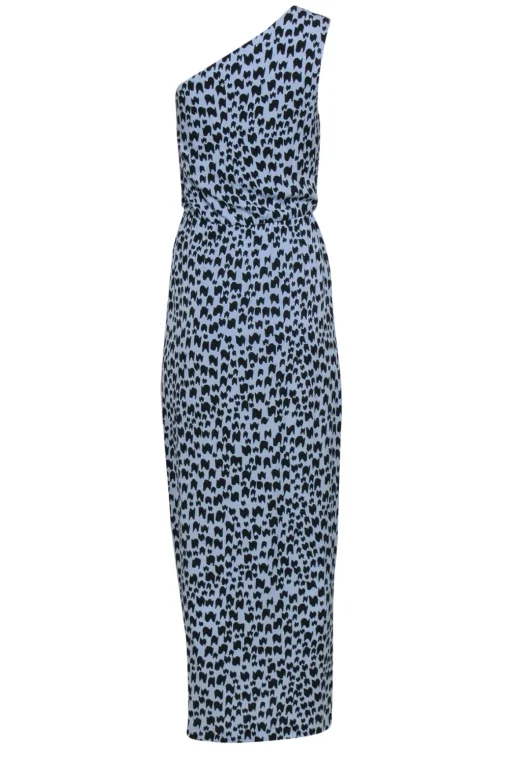 Diane von Furstenberg - Blue & Black Print Maxi Silk Dress Sz 2