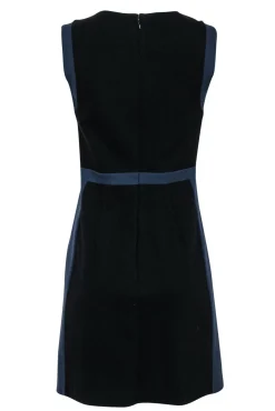 Diane von Furstenberg - Black Sleeveless Sheath Dress w/ Navy Trim Sz 8