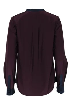 Diane von Furstenberg - Deep Cherry, Maroon, & Navy Colorblocked Blouse Sz 8