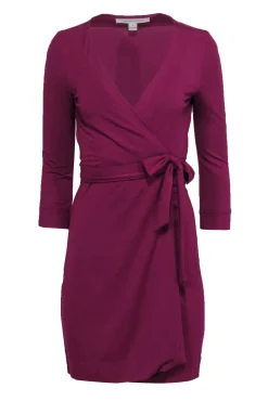 Diane von Furstenberg - Fuchsia Classic Quarter Sleeve Wrap Dress Sz 0