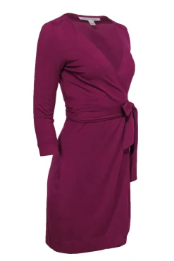 Diane von Furstenberg - Fuchsia Classic Quarter Sleeve Wrap Dress Sz 0