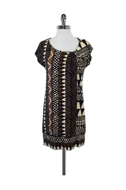 Diane von Furstenberg - Geo Print Short Sleeve Dress Sz 2
