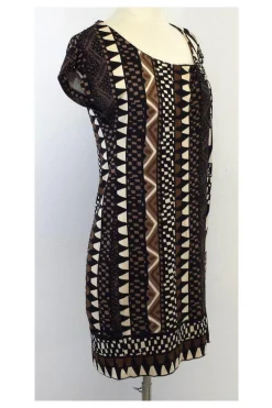 Diane von Furstenberg - Geo Print Short Sleeve Dress Sz 2