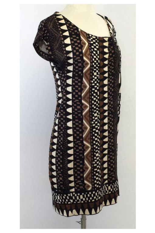 Diane von Furstenberg - Geo Print Short Sleeve Dress Sz 2
