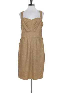 Diane von Furstenberg - Gold Wool Blend Dress Sz 12