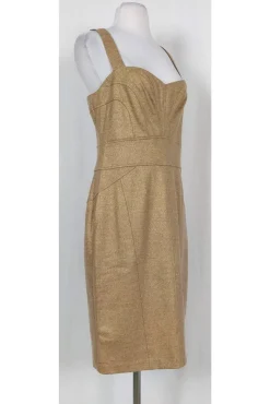 Diane von Furstenberg - Gold Wool Blend Dress Sz 12