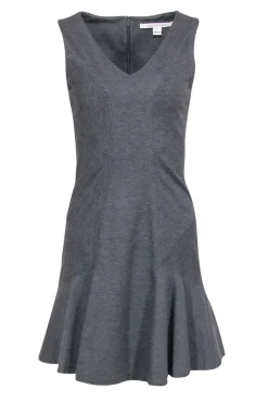 Diane von Furstenberg - Grey Sleeveless Flare Dress Sz 4